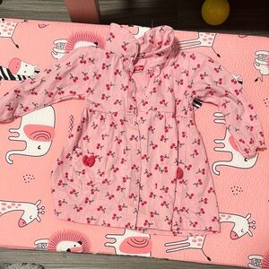 Pink Cherry Patterned Baby Dress